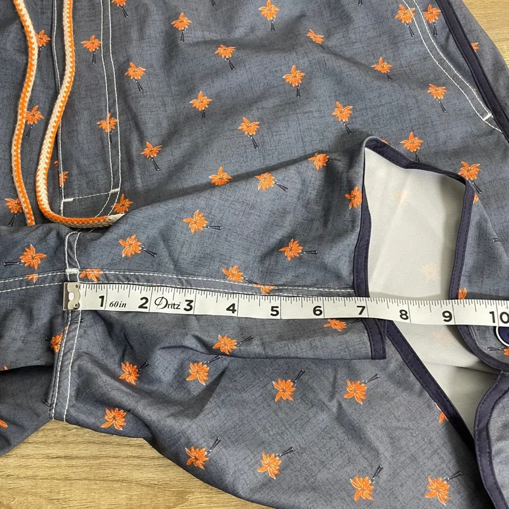 Johnnie-O Mens Bonita Palm Tree Swim Trunks Twilight Blue JMSS2420 XXL NEW